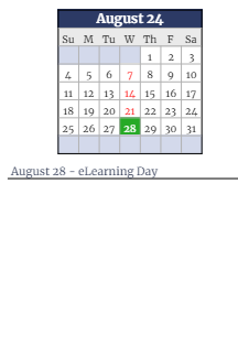 District School Academic Calendar for Clark Elementary School for August 2024