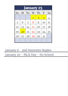District School Academic Calendar for Clark Elementary School for January 2025