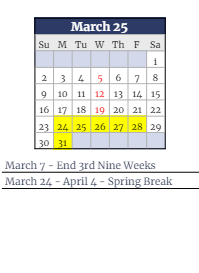 District School Academic Calendar for Clark Elementary School for March 2025