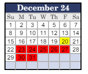 District School Academic Calendar for Clay City Jr-sr High School for December 2024