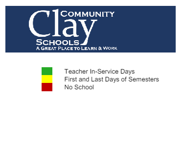 District School Academic Calendar Legend for Clay City Jr-sr High School