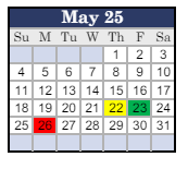 District School Academic Calendar for Clay City Jr-sr High School for May 2025