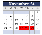District School Academic Calendar for Clay City Jr-sr High School for November 2024