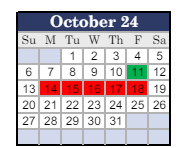 District School Academic Calendar for Clay City Jr-sr High School for October 2024