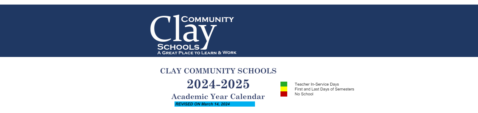District School Academic Calendar for Clay City Jr-sr High School
