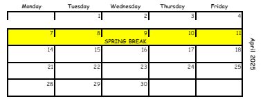 District School Academic Calendar for Hawthorne Elementary School for April 2025
