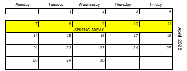 District School Academic Calendar for Martin Luther King, JR. Elementary School for April 2025