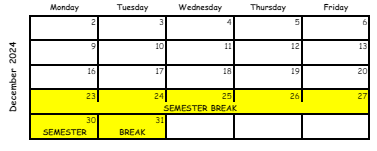 District School Academic Calendar for Riverdale Middle School for December 2024