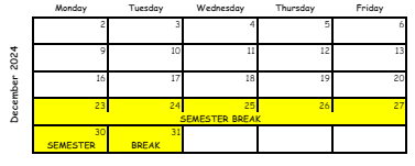 District School Academic Calendar for Roberta T. Smith Elementary School for December 2024