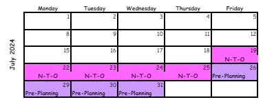 District School Academic Calendar for Suder Elementary School for July 2024
