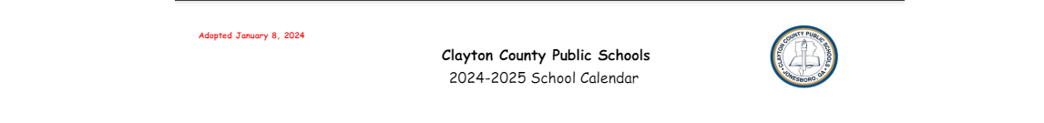 District School Academic Calendar Key for North Clayton Middle School