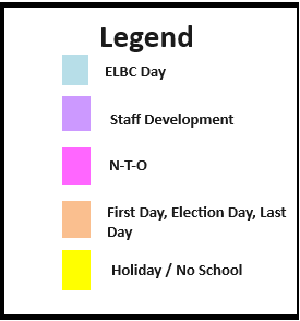 District School Academic Calendar Legend for Worktec