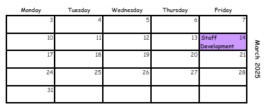 District School Academic Calendar for Morrow Elementary School for March 2025