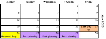 District School Academic Calendar for Morrow Elementary School for May 2025