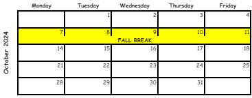 District School Academic Calendar for Lake City Elementary School for October 2024