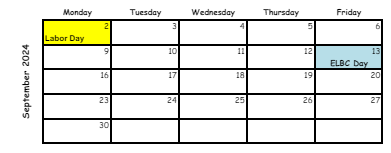 District School Academic Calendar for Lee Street Elementary School for September 2024