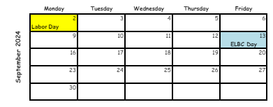 District School Academic Calendar for Mount Zion High School for September 2024