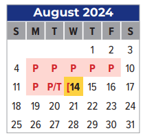 District School Academic Calendar for I W And Eleanor Hyde Elementary for August 2024