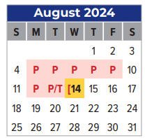 District School Academic Calendar for Ed H White Elementary for August 2024