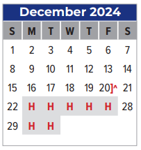 District School Academic Calendar for Clear Lake City Elementary for December 2024