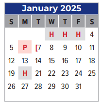 District School Academic Calendar for I W And Eleanor Hyde Elementary for January 2025
