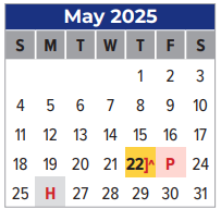 District School Academic Calendar for C D Landolt Elementary for May 2025