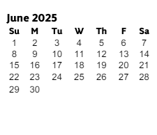 District School Academic Calendar for Brumby Elementary School for June 2025