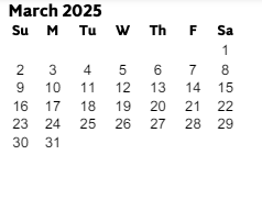 District School Academic Calendar for Clay Elementary School for March 2025