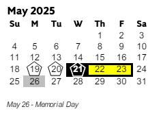 District School Academic Calendar for East Cobb Middle School for May 2025