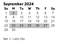 District School Academic Calendar for Addison Elementary School for September 2024