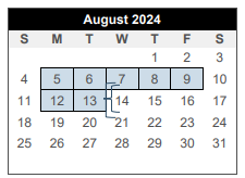 District School Academic Calendar for College Station Middle School for August 2024