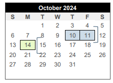 District School Academic Calendar for A & M Cons High School for October 2024