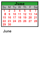 District School Academic Calendar for North Middle School for June 2025