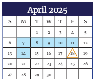 District School Academic Calendar for New Middle School #3 for April 2025