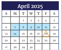 District School Academic Calendar for Lakeside High School for April 2025