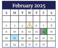 District School Academic Calendar for New Middle School #3 for February 2025