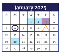 District School Academic Calendar for North Harlem Elementary School for January 2025