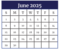 District School Academic Calendar for North Harlem Elementary School for June 2025