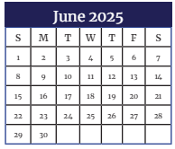 District School Academic Calendar for New Middle School #3 for June 2025