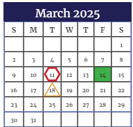 District School Academic Calendar for Harlem High School for March 2025