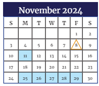 District School Academic Calendar for North Columbia Elementary School for November 2024