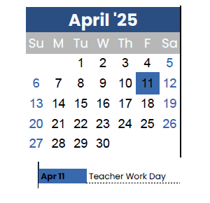 District School Academic Calendar for Smithton Middle for April 2025