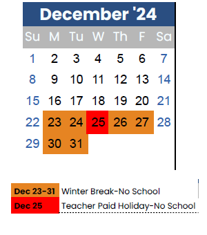 District School Academic Calendar for Smithton Middle for December 2024