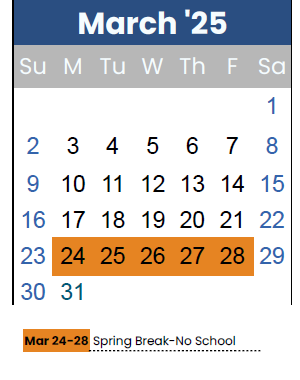 District School Academic Calendar for Smithton Middle for March 2025