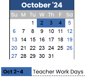 District School Academic Calendar for Smithton Middle for October 2024