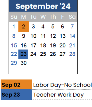 District School Academic Calendar for Smithton Middle for September 2024