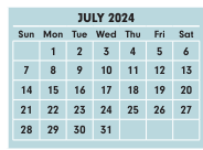 District School Academic Calendar for West High School for July 2024