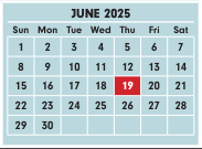 District School Academic Calendar for Olde Orchard Alternative Elementary School for June 2025