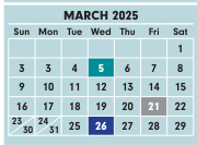 District School Academic Calendar for Siebert Elementary School for March 2025