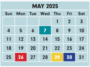 District School Academic Calendar for Olde Orchard Alternative Elementary School for May 2025